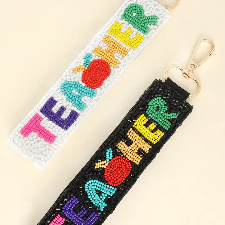 Beaded Teacher Keychain